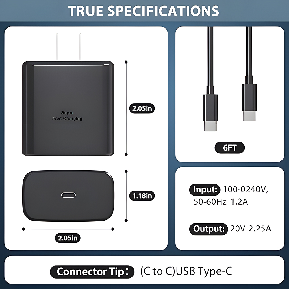 45W Super Fast Charger & USB-C - Phone Accessories Wholesale ulasan dan harga